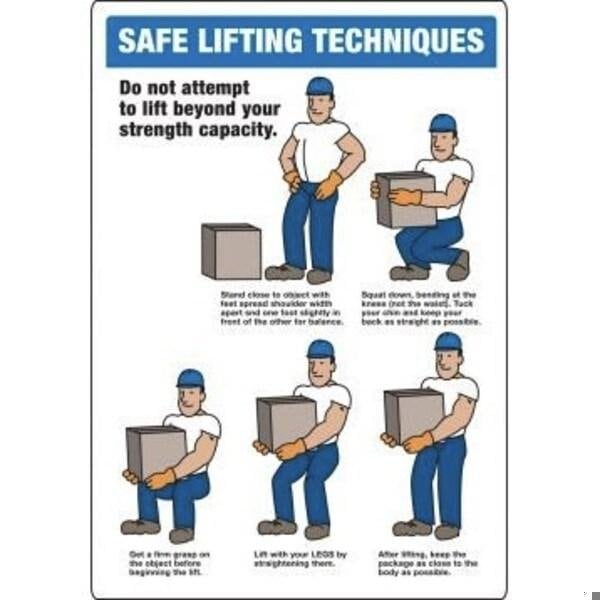 Accuform Safety Sign SAFE LIFTING TECHNIQUES MGNF512XT MGNF512XT - main